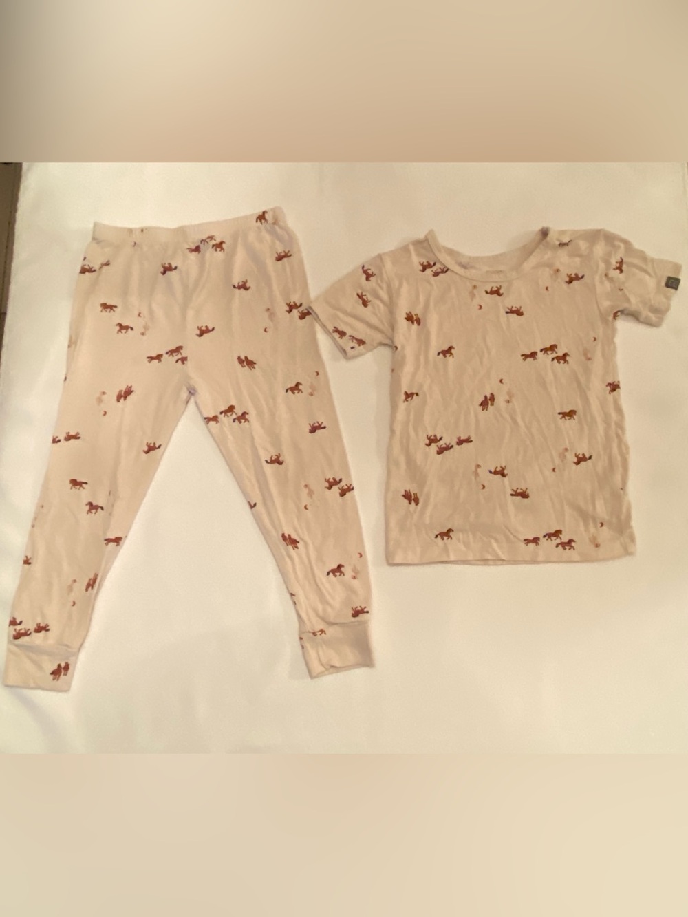 MM, 2 piece super soft Pajama Set with horse print, Size 3T EUC 🐴